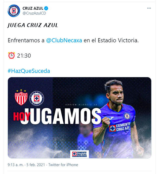 Cruz Azul vs. Necaxa EN VIVO HOY por la Liga MX. Foto: CruzAzulCD/Twitter