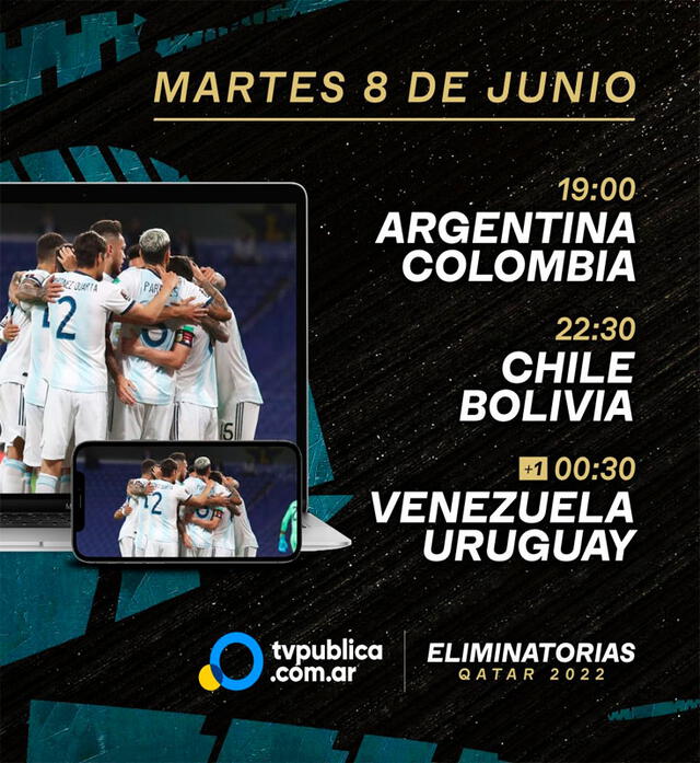 Tv Pública transmitirá en vivo el Colombia vs. Argentina en este último país. Foto: TV_Publica/Twitter