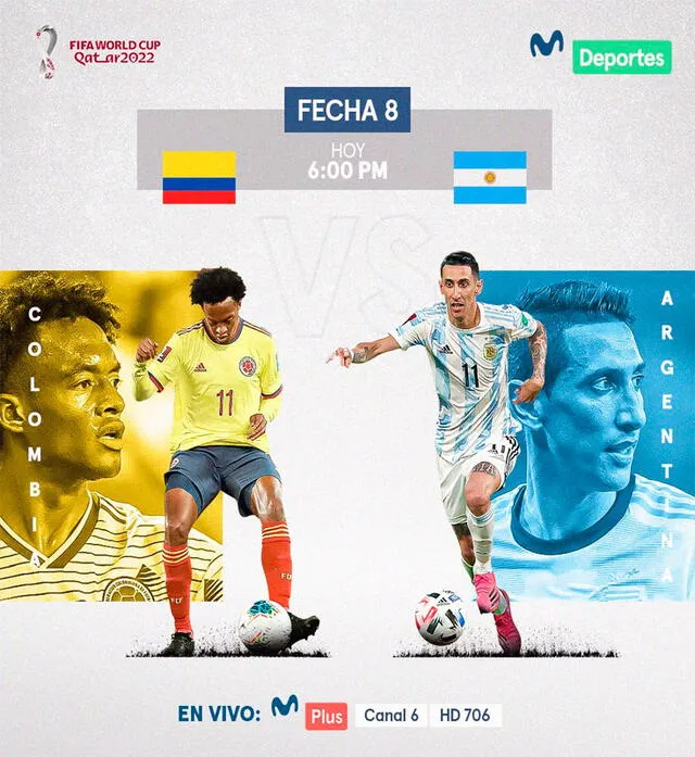 Colombia vs. Argentina se verá EN VIVO por Movistar Plus en Perú. Foto: MovistarDeporPe/Twitter