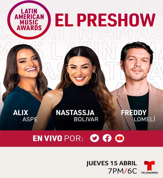 La transmisión de los Latin AMAs 2021 iniciará con una antesala de una hora. Foto: Latin American Music Awards / Facebook