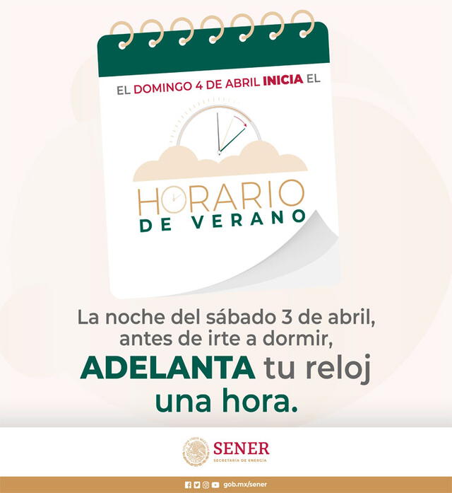 El cambio de horario inició el 4 de abril en la mayor parte de México. Foto: GobiernoMX/Twitter