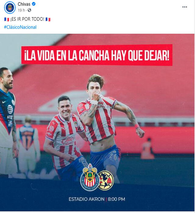 América vs. Chivas EN VIVO HOY por la Liga MX. Foto: Chivas/Facebook