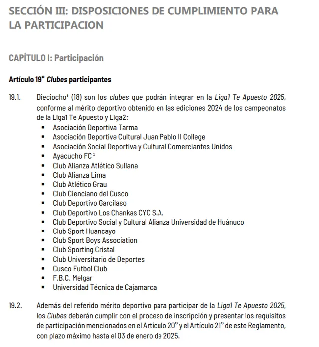  Reglamento de la Liga 1 confirma los clubes que jugarán el torneo. Foto: Liga 1   