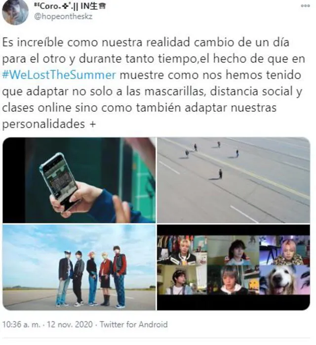Fans comentan "We lost the summer" de TXT. Foto: captura Twitter