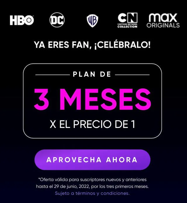 HBO Max anuncia promoción 3x1