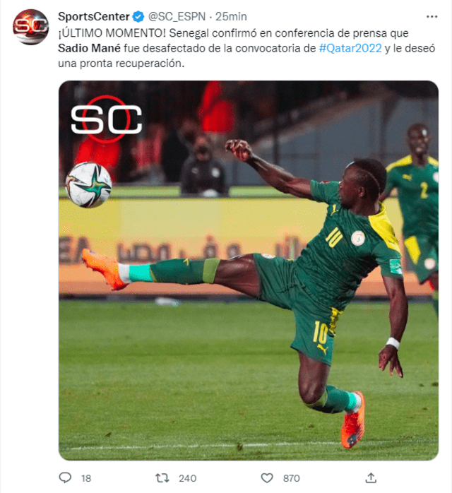 Sadio Mané, Mundial Qatar 2022