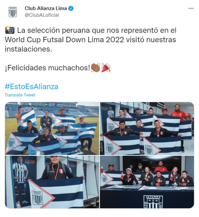 Publicación de Alianza Lima. Foto: Twitter Alianza Lima
