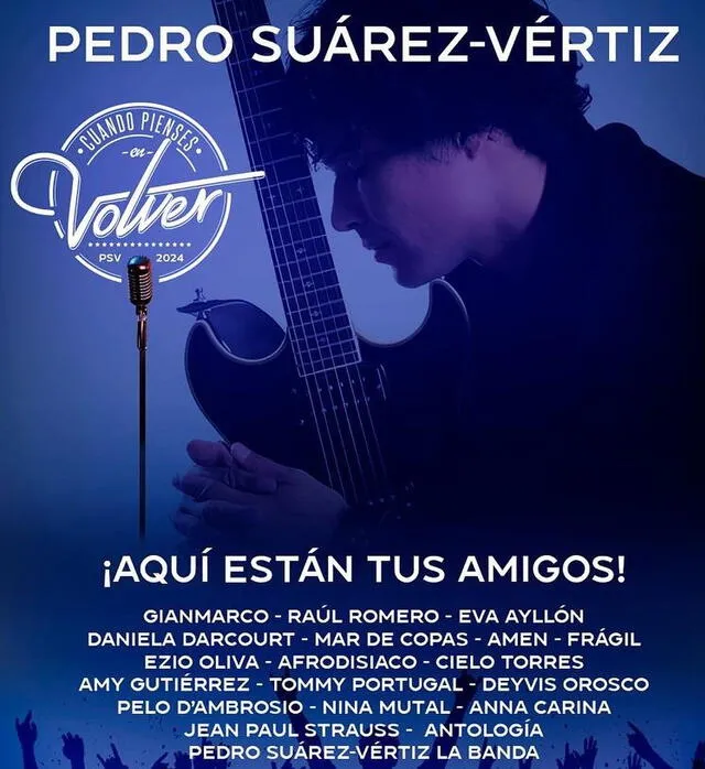  Artistas que estarán en concierto en homenaje a Pedro Suárez-Vértiz. Foto: composición LR/Instagram/Cynthia Martínez   