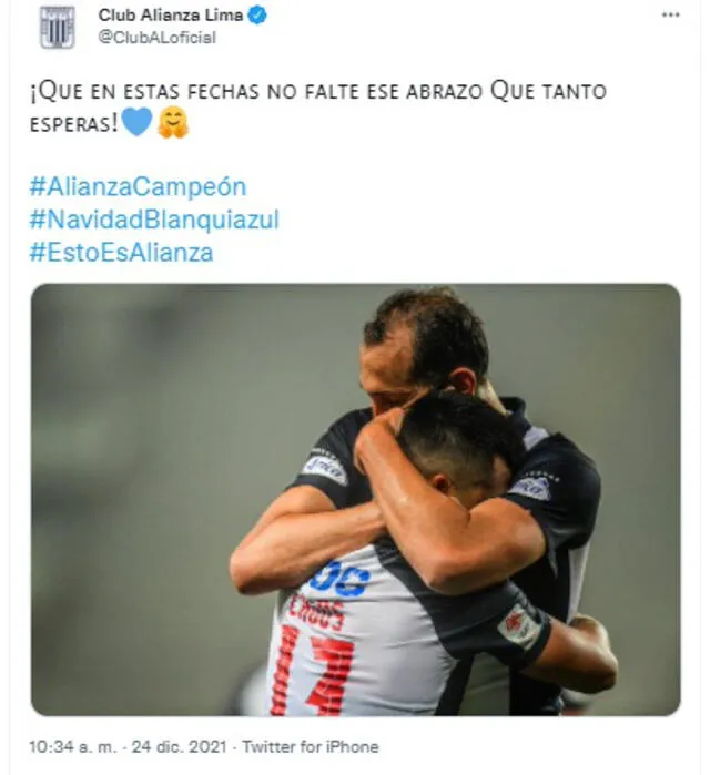 Este fue el mensaje de Alianza Lima para la Navidad.