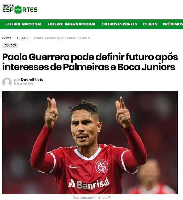 Paolo Guerero suena como fichaje del Palmeiras según prensa brasileña.