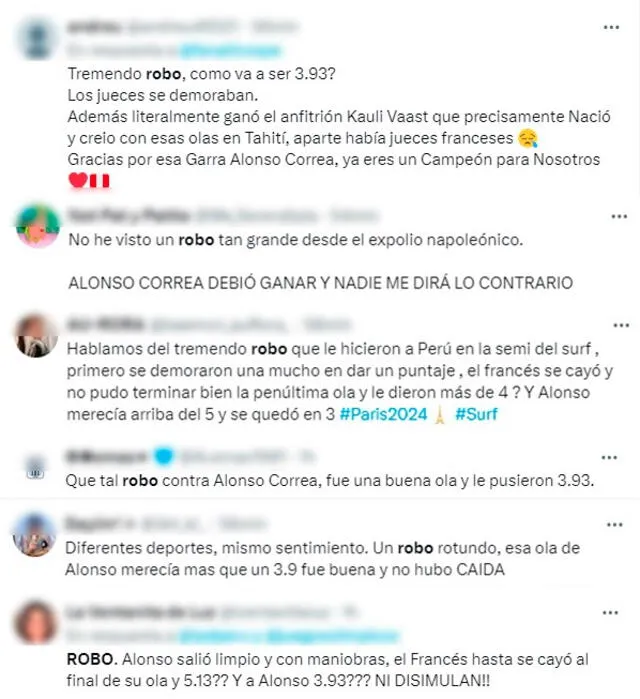 Los usurarios de redes sociales expresaron su enojo con estos mensajes en apoyo de Alonso Correa. Foto: captura de X   