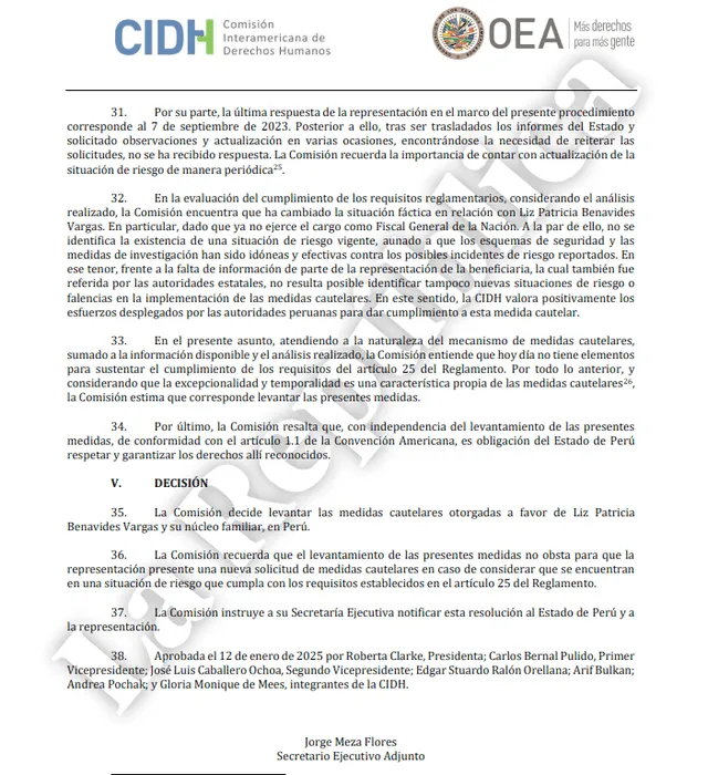 CIDH levanta medidas cautelares contra Patricia Benavides. Foto: La República   