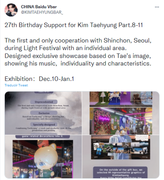 Publicación de proyecto de ARMY para el cumpleaños de Taehyung. Foto: captura/Twitter