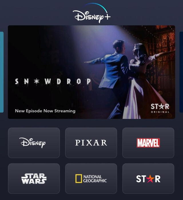 Snowdrop llegó solo a algunas regiones vía Disney Plus. Foto: captura vía Twitter