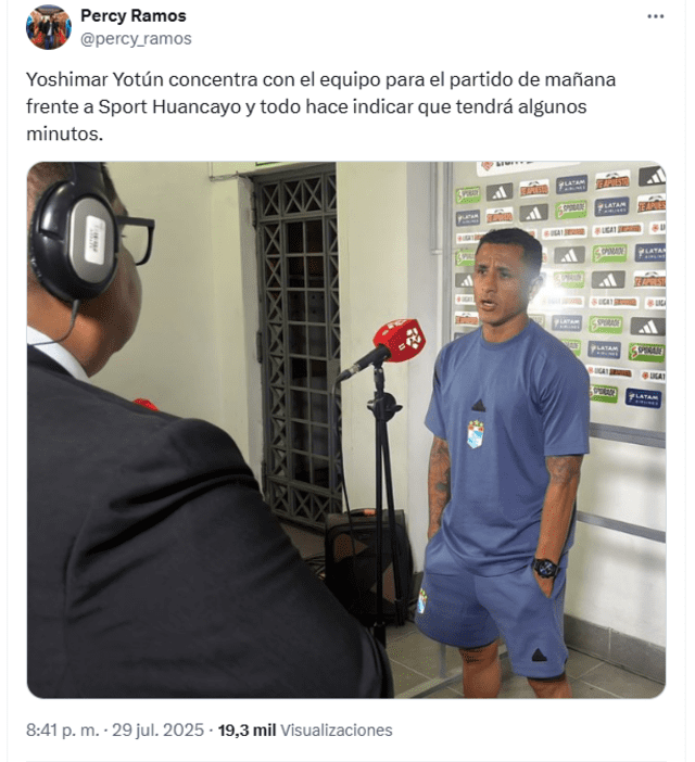 Yotún ya concentra con Cristal. Foto: vía X   