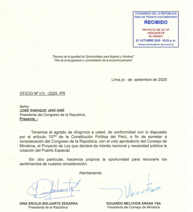  Proyecto de ley presentado por el Gobierno y la PCM   