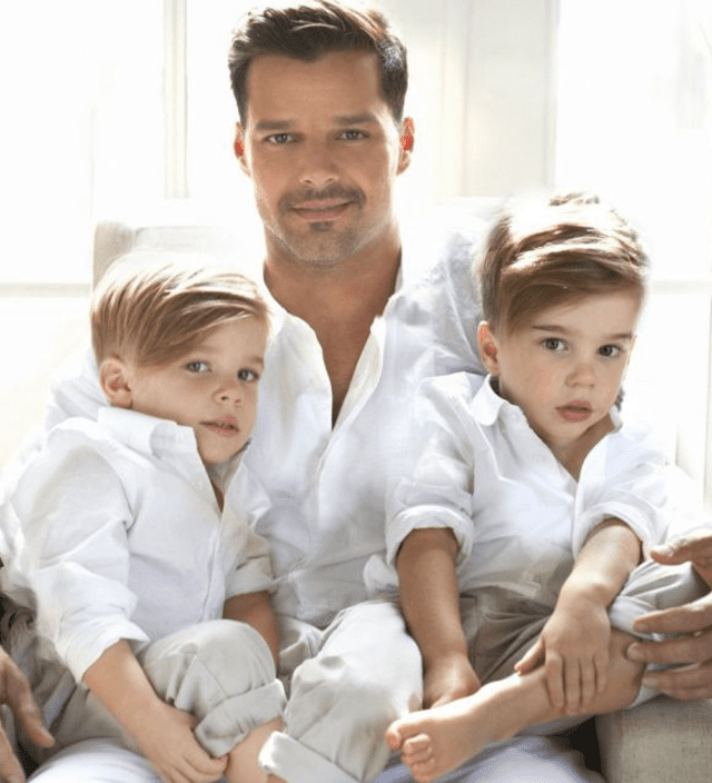 Ricky Martin y sus hijos Valentino y Matteo