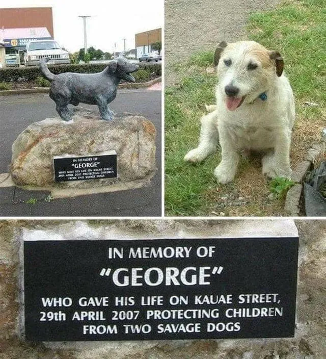 Estatua en memoria de George. Foto: captura de Facebook