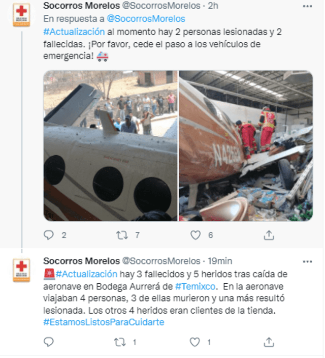 Avioneta se estrella contra un supermercado en México y causa varios heridos