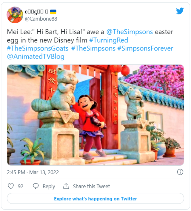 Tweet que hace referencia al guiño de "Los Simpson" en "Red". Foto: Twitter