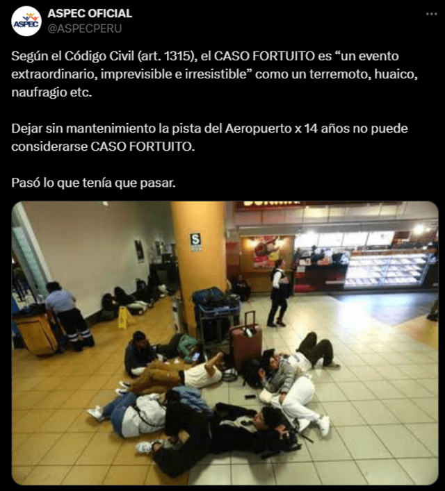 Falla en aeropuerto Jorge Chávez no es 