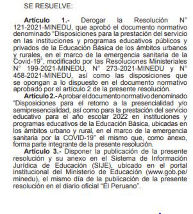 Resolución Ministerial. Foto: El Peruano