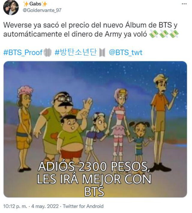 Memes sobre la preorden de BTS "Proof" en Weverse. Foto: Twitter
