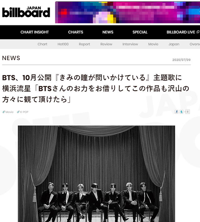 BTS. Créditos: Billboard Japón
