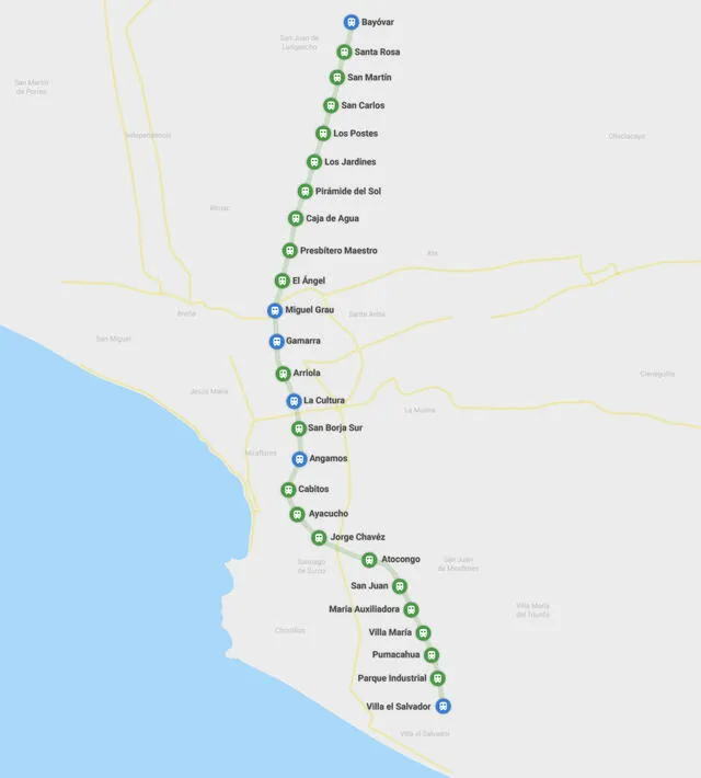 Metro de Lima: Línea 1 recorre 11 distritos de la capital peruana