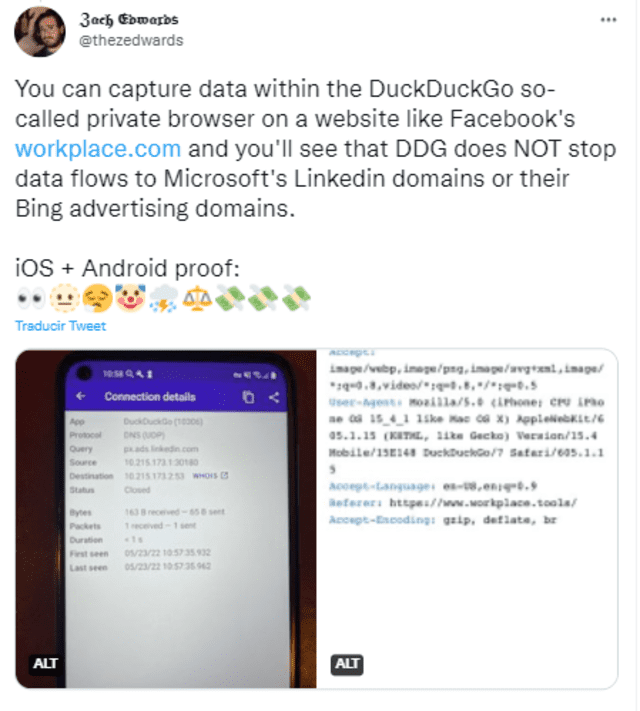 DuckDuckGo: el navegador del ‘patito’ tiene rastreadores, pero su buscador no
