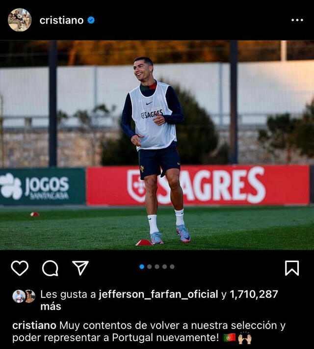 Cristiano en sus redes sociales. Foto: Cristiano Ronaldo/Instagram   