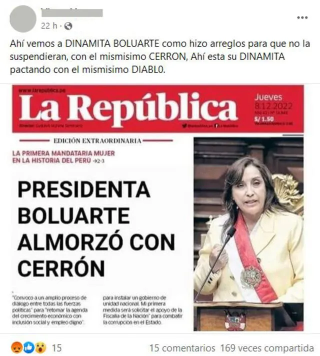 Portada falsa. Foto: captura en Facebook.