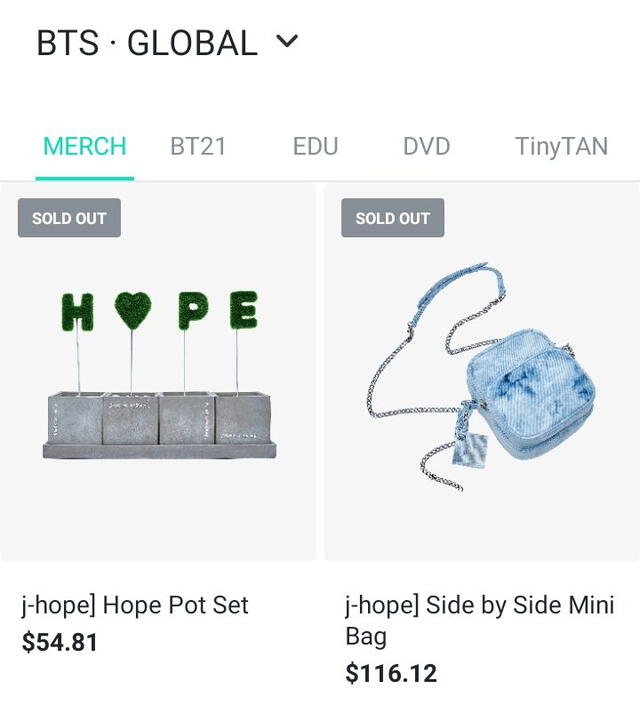 BTS: merchandise by J-Hope