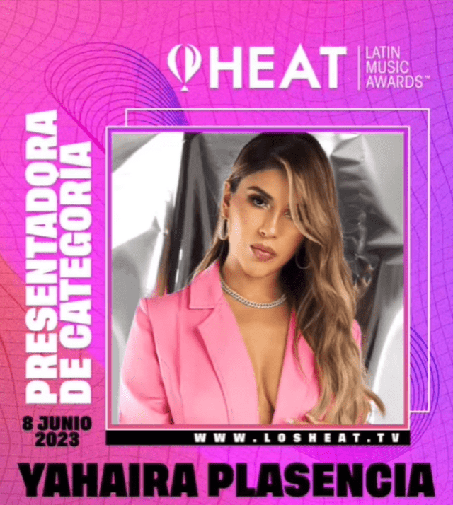  Yahaira Plasencia estará presente en la gala de los Premios Heat. Foto: Instagram 