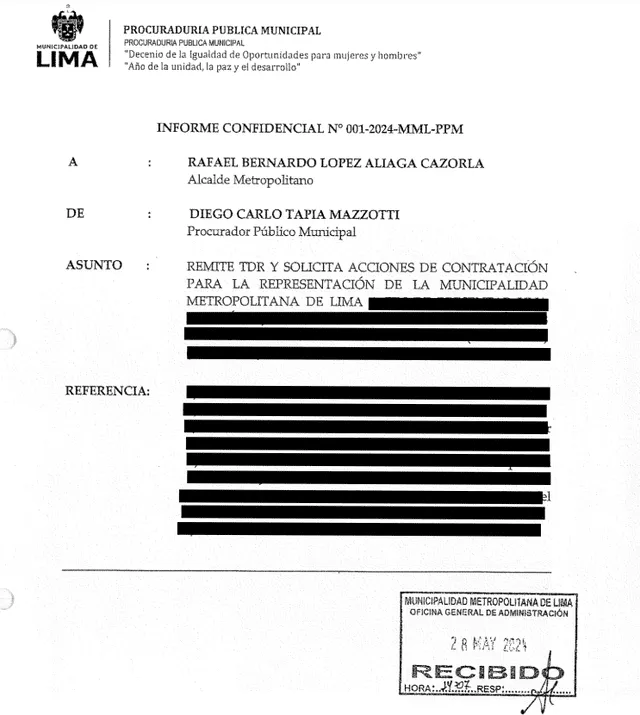 Resumen ejecutivo de contrato por 3,612,500.00 dólares. Foto: Seace   