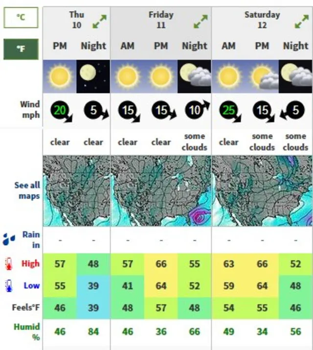 Clima en Florida HOY, viernes 11 de octubre de 2024. Foto: Weather Forecast<br> Clima en Florida HOY, viernes 11 de octubre de 2024. Foto: Weather Forecast<br>