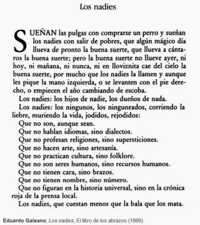 Poema Los Nadies