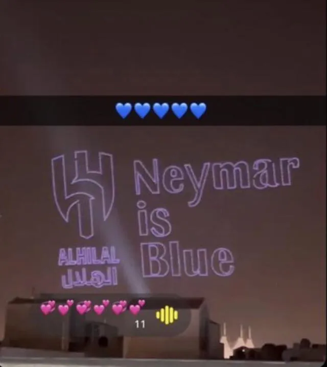 Uno de los hologramas de Neymar. Foto: MnbrAlhilal 