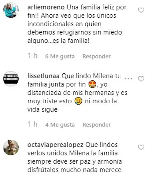 Usuarios felicitan a Milena Zárate por reunión con su familia Usuarios felicitan a Milena Zárate por reunión con su familia