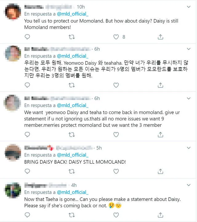 El fandom de MOMOLAND, Merry-Go-Round pide a MLD Entertainment se pronuncie sobre la situación de Daysi.