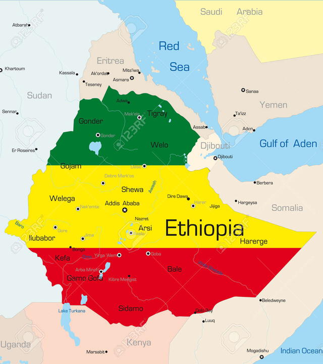 Ethiopia está ubicada en el Cuerno de África. Foto: 123RF   