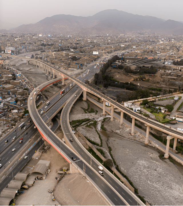 Así luce el cruce de vías alternas cercanas a la Vía de Evitamiento Foto: Lima Expresa    
