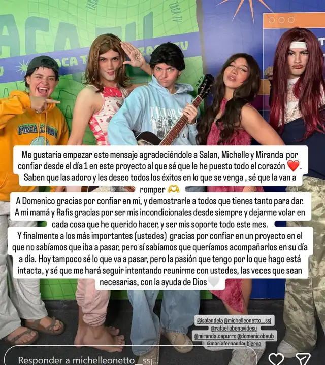 Giacomo Benavides se pronuncia en redes. Foto: captura de Instagram    