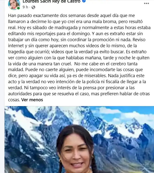 El trágico fallecimiento de 'La China Polo' durante su cumpleaños ha dejado a Lourdes Sacín impactada.