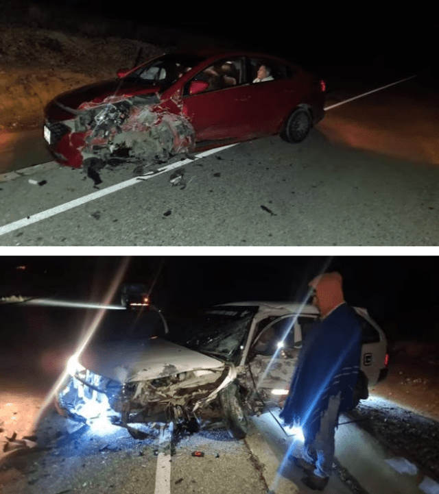 Así quedó el carro rojo en el que viajaba Pedro Loli. Foto: Facebook