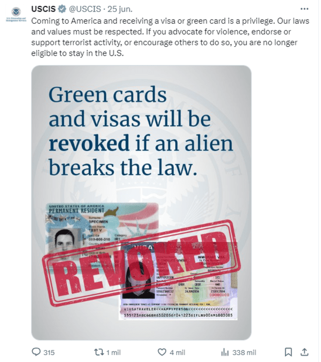 USCIS. Foto: X   