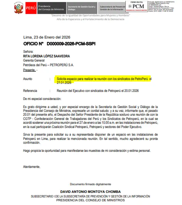 Gobierno convoca segunda reunión con sindicatos de Petroperú. Fuente: La República Gobierno convoca segunda reunión con sindicatos de Petroperú. Fuente: La República