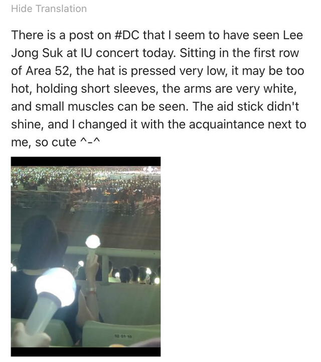 Lee Jong Suk habría estado en concierto de IU en septiembre. Foto: chatshirelore