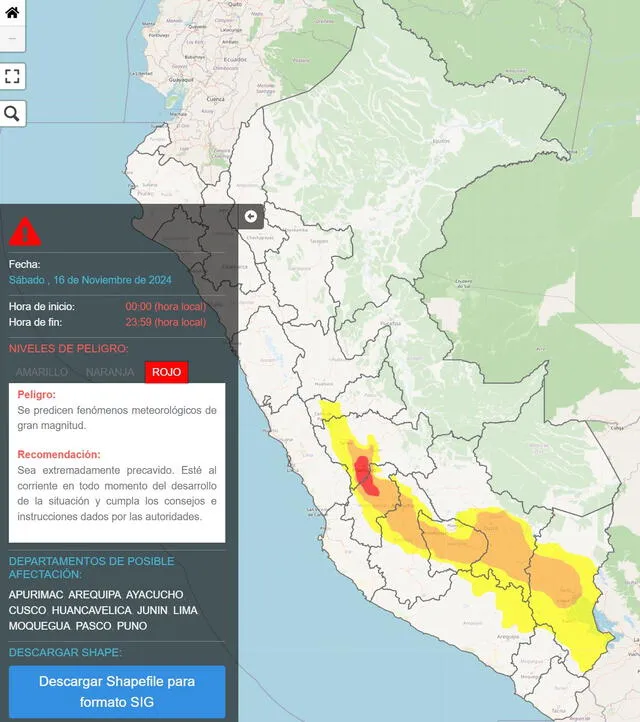 Lluvias extremas habrán en Perú. Foto: Senamhi