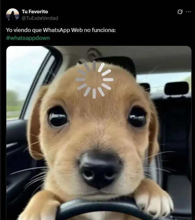  Usuario reacciona a caída de WhatsApp. Foto: X   